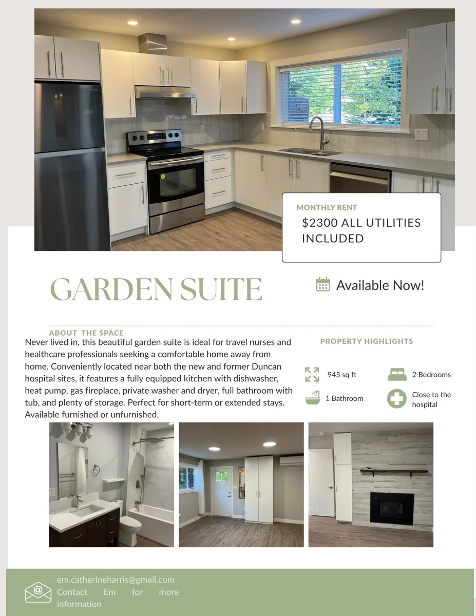 Garden Suite Minutes Away From New Hospital